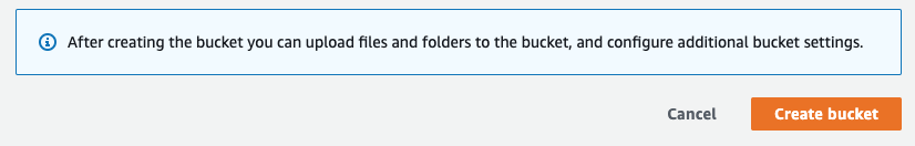 Завершение создания корзины S3