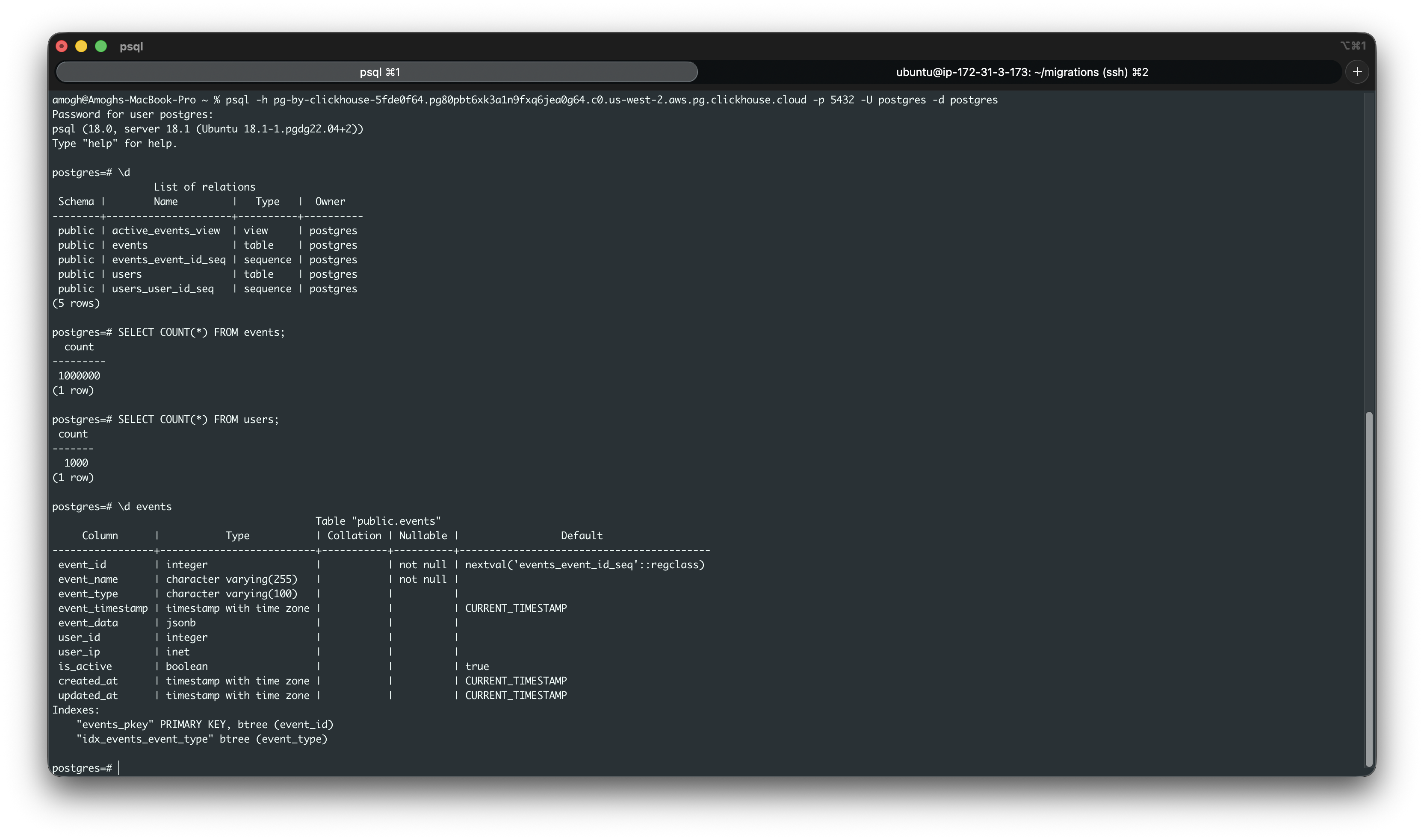 Конфигурация целевой базы данных Managed Postgres